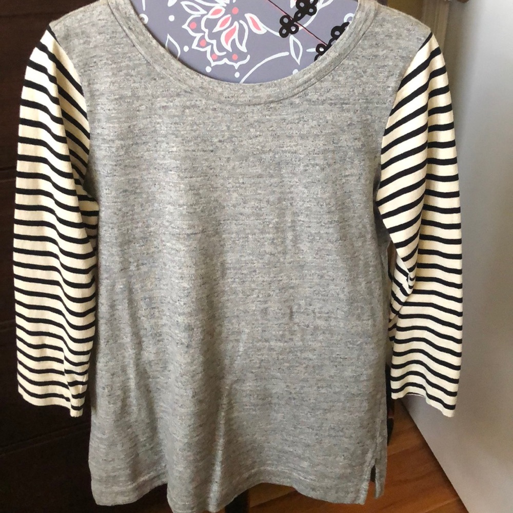 JCREW 3/4 striped sleeve